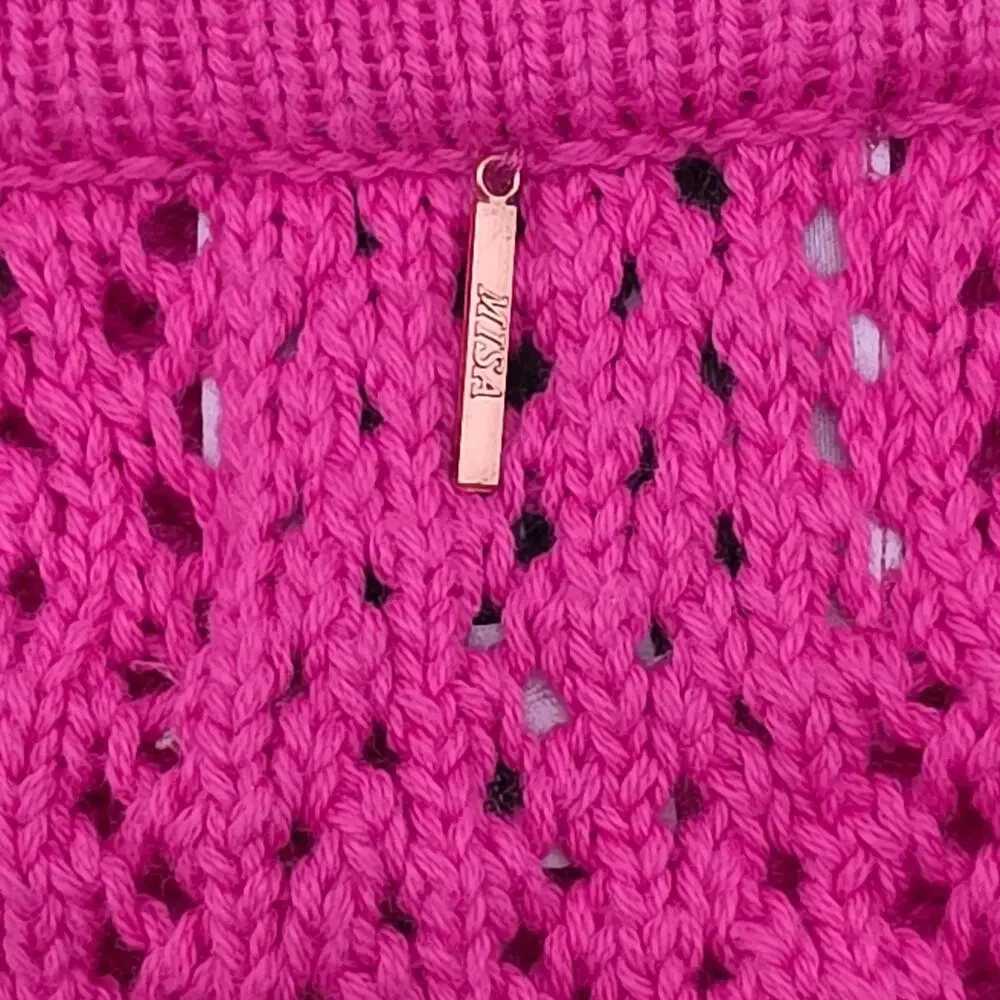 MISA Los Angeles Flamingo Pink Crochet 2 Piece Set NWT - Picture 11 of 16